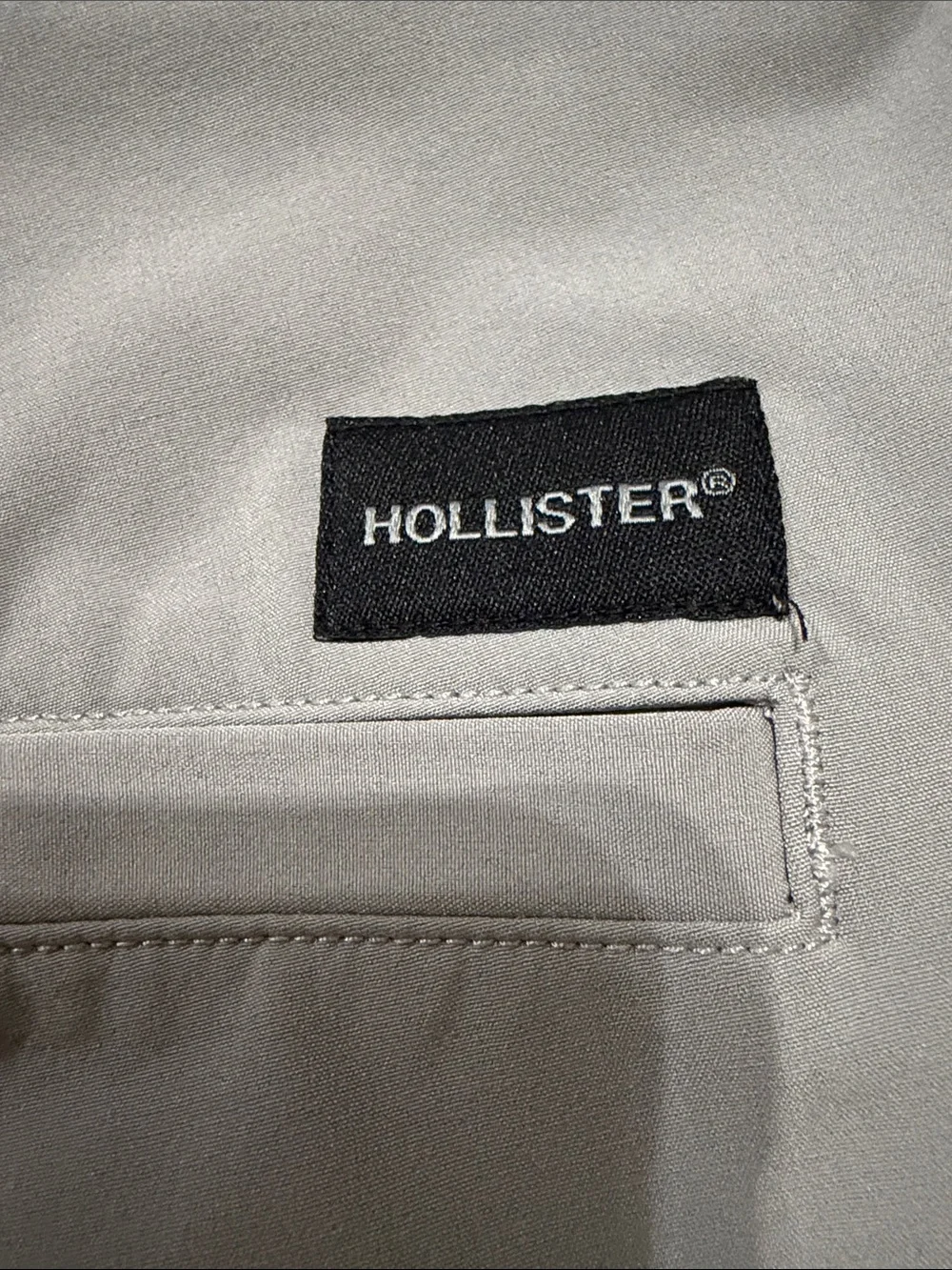 Hollister Men's Light Gray Flat Front Performance Shorts